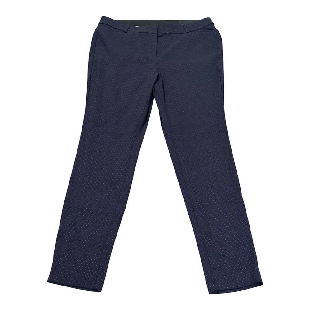 Lane Bryant Pants Navy Blue Skinny No Gap Elastic WaistBand Madison Sleek Sz 14